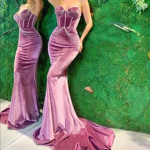 Walone Fashion Group Purple Velvet Gown